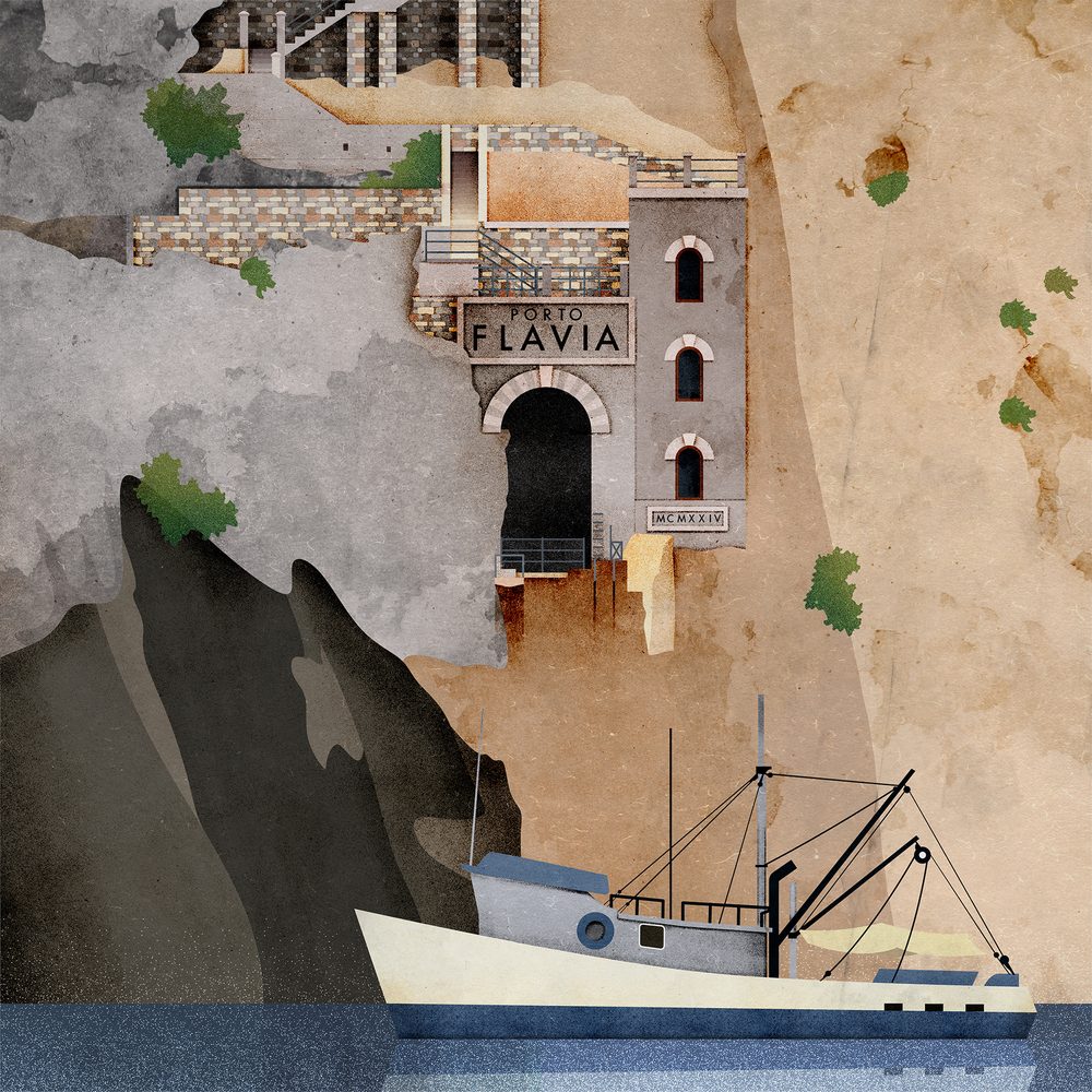 Porto Flavia, stampa di Paolo Metaldi