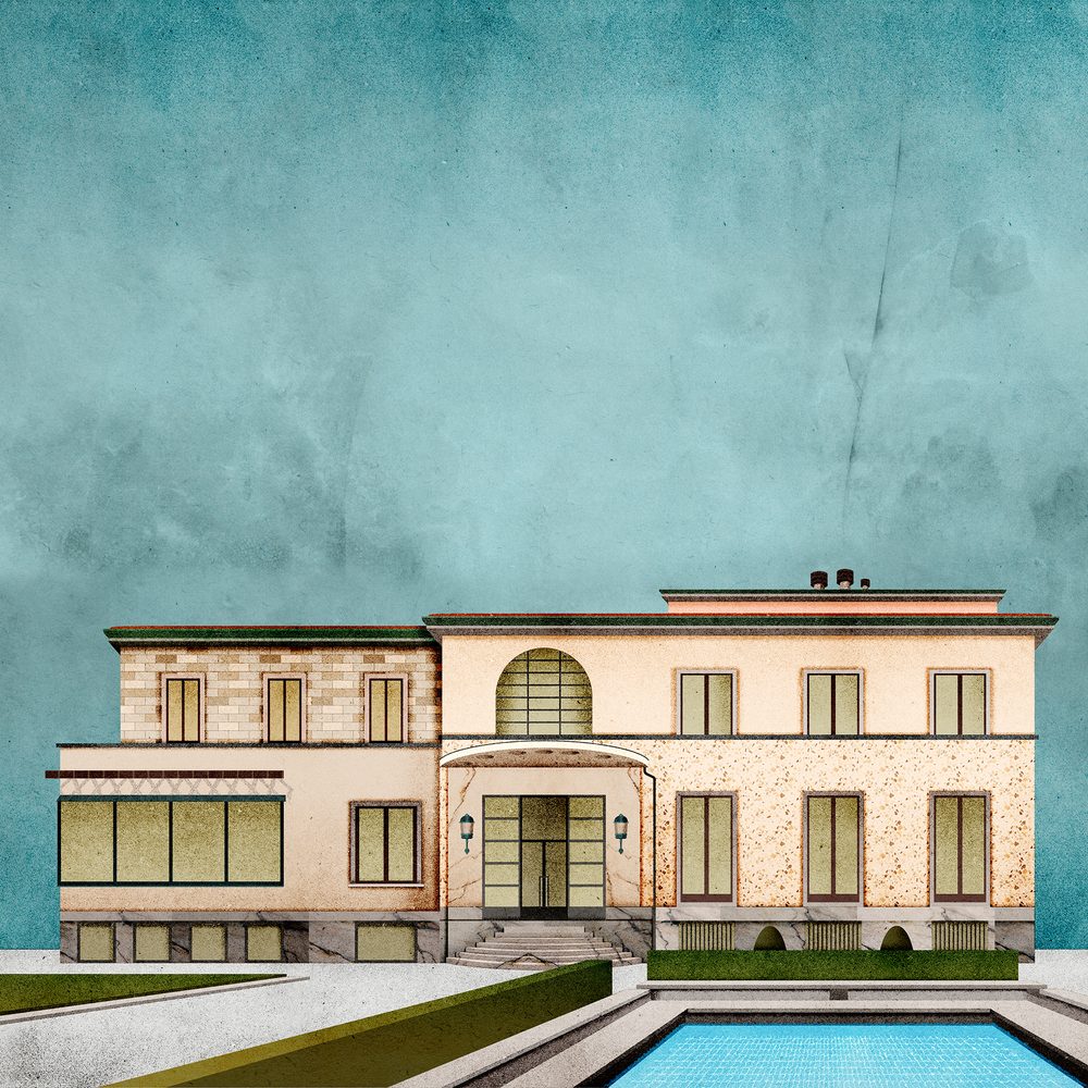 Villa Necchi Campiglio, stampa di Paolo Metaldi